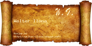 Welter Ilona névjegykártya
